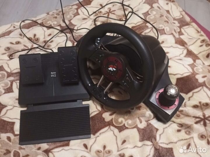 Игровой руль с педалями и коробкой передач