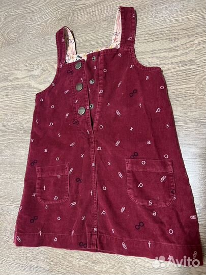 Вельветовый сарафан детский 86