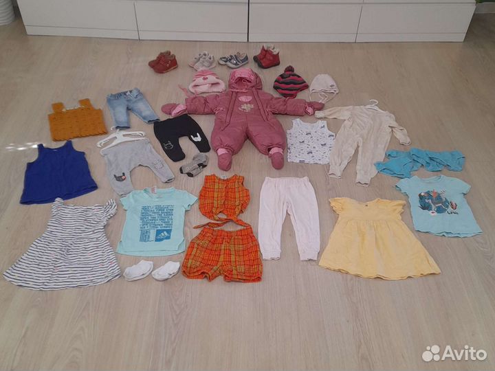 Пакет вещей и обуви на девочку 54-98 см