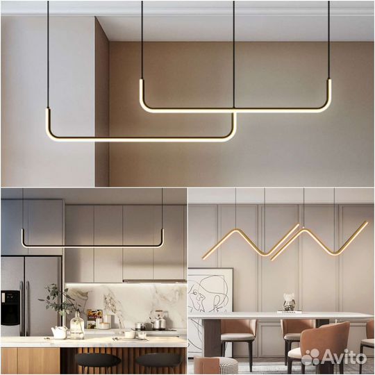 Подвесные светильники минимализм (чёрный/золотой)