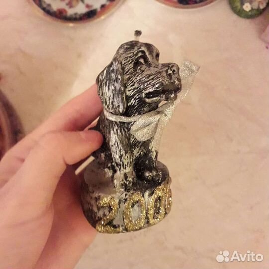 Свечи фигурные, собака, кролик, тигр, шар, снег