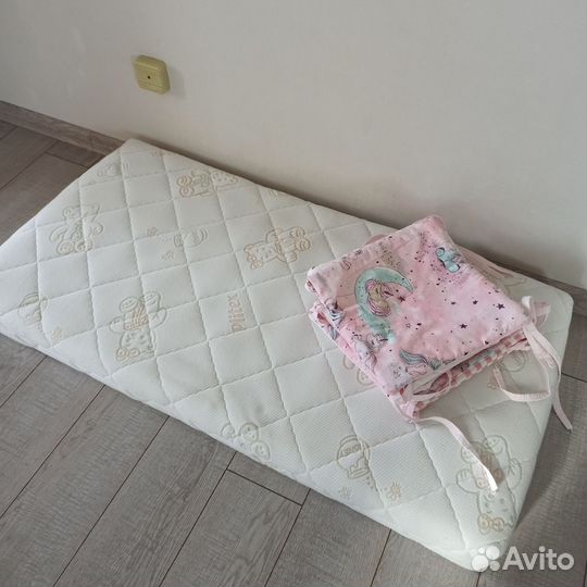 Матрас 120*60 и бортики на кроватку