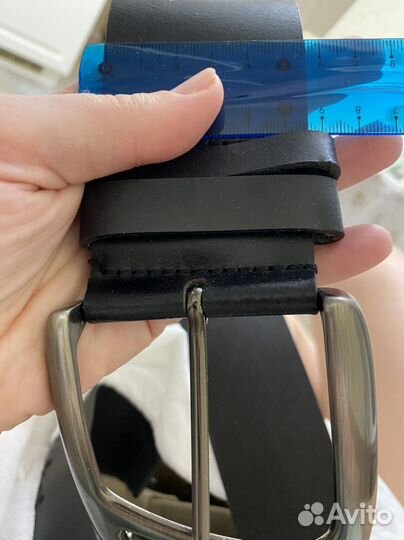 Ремень натуральная кожа чёрный Benetton, Италия, р