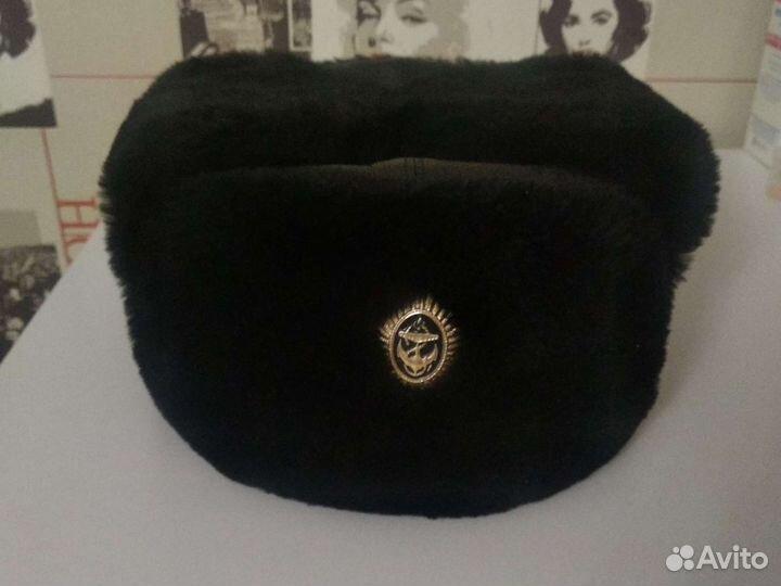 Шапка зимняя офицерская, верх кожа