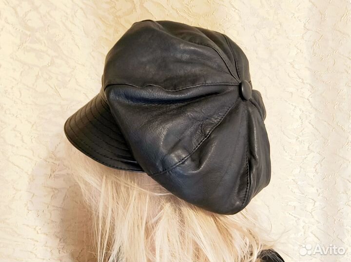 Кепка кепи женская натуральная кожа