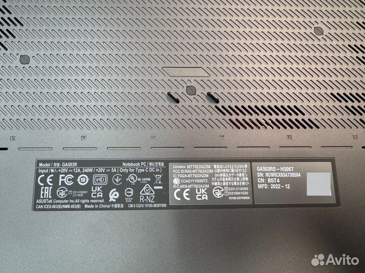 Ноутбук asus ROG Zephyrus G15 Ryzen 9/RTX 3080