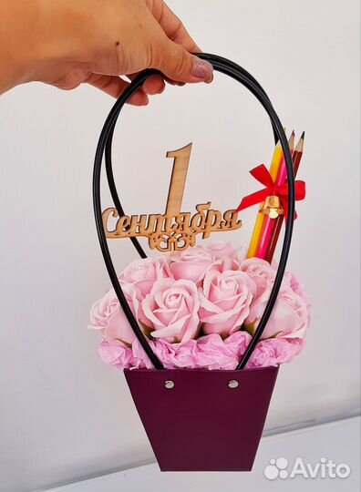 Букет на 1 сентября,съедобный букет,букет из мыла