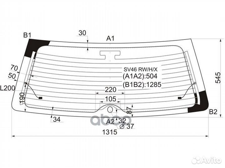 Стекло заднее с обогревом toyota camry gracia 5