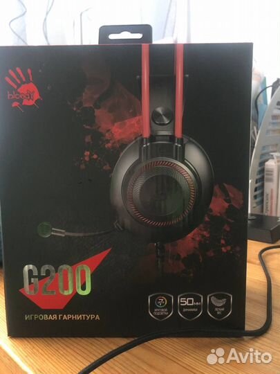 Гарнитура игровая A4Tech Bloody G200 Black/Red