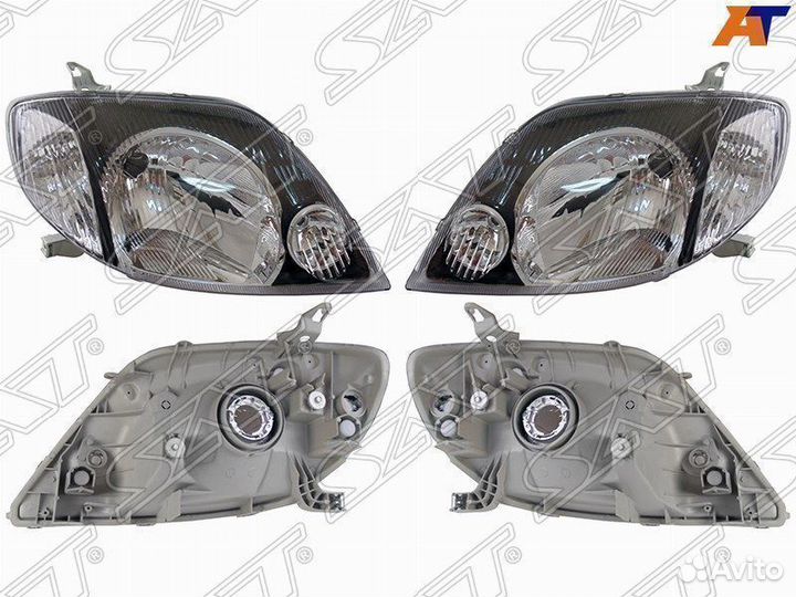 Фара toyota corolla 00-02 LH+RH комплект черные
