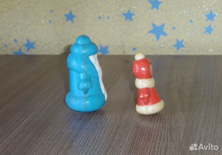 Дед мороз И снегурочка. фигурки СССР. 6 см. колкий