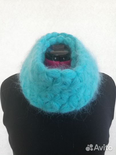 Комплект вязаная шапка и снуд