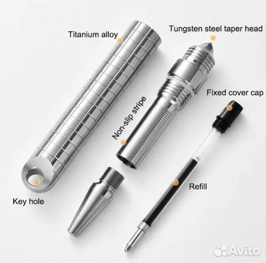 Титановая компактная ручка с стеклобоем