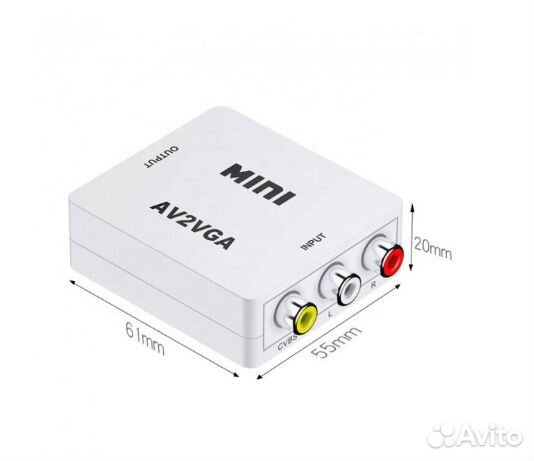 Адаптер видео AV в VGA конвектор аудио видео сигна