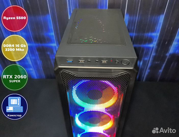 Сборка игрового пк AMD5500-RTX2060SUP-16DDR4-DTU4615