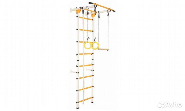 Шведская стенка юный атлет пристенныйлайт, бел/жел