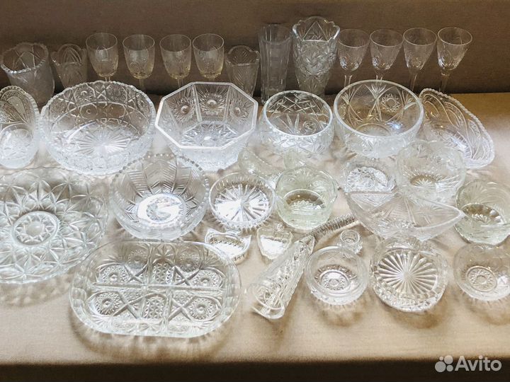 Много советского и чешского хрусталя. СССР