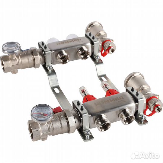 Коллектор в сборе с расходомерами rommer 2 вых