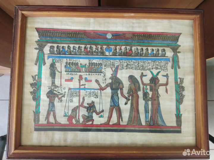 Папирус в рамке под стеклом