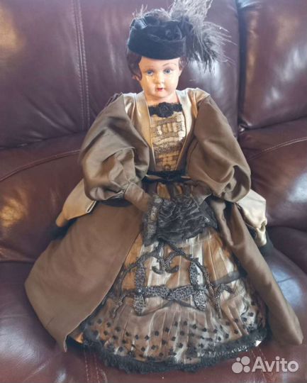 Антикварная кукла чайница целлулоид СССР
