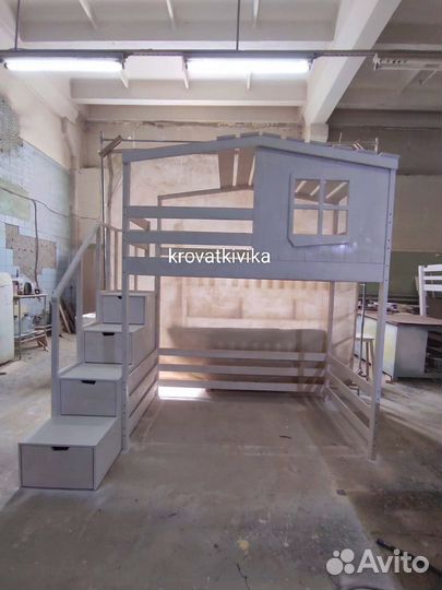 Детская кровать чердак домик