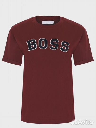 Футболка хлопковая с логотипом boss