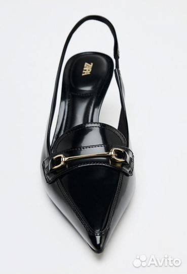 Слингбэки босоножки черные Zara