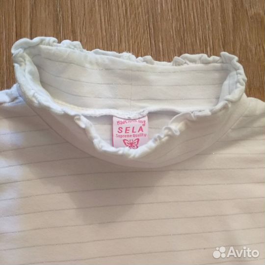 Белая школьная блузка Sela из х/б трикотажа