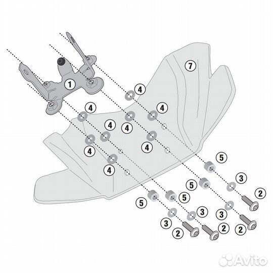 Givi Установочный комплект для ветрового стекла ho