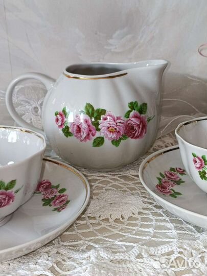 Чайные пары и молочник Дулёво 