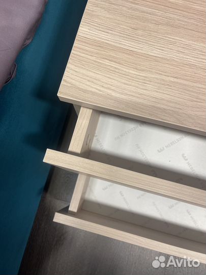 Новая прикроватная тумба с двумя ящиками бежевая