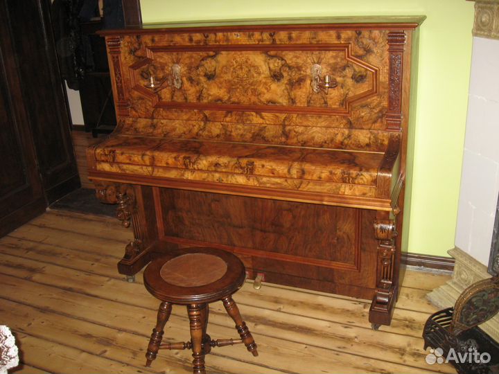 Пианино старинное стульчик антиквариат