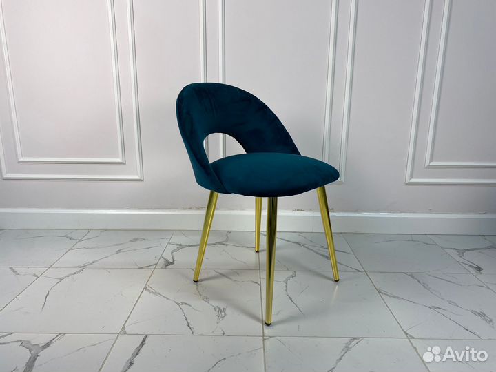 Стул Комо, сине-зеленый бархат