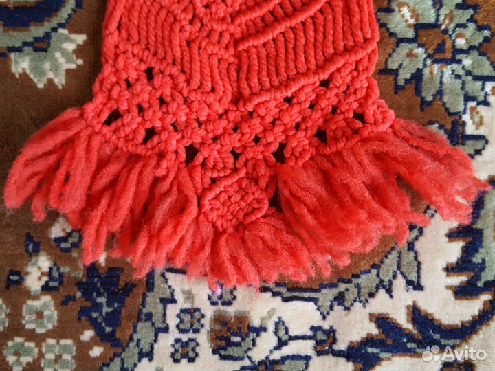 Панно из макраме в виде собачки СССР