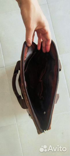 Сумка деловая кожаная коричневая MaximoTarnavsky