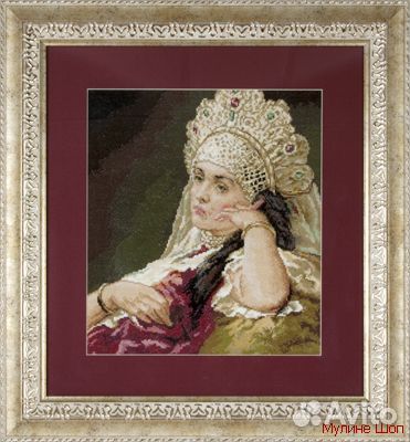 Набор для вышивки крестиком Девушка в ожерелье