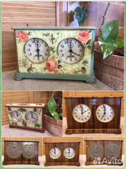 Шахматные часы СССР деревянные карболитовые