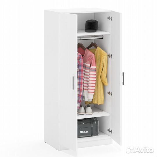 Шкаф Мебельный Двор ск-9Ш цвет белый шагрень, шхгхв 70х45х160 см