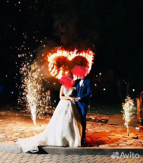 Огненное сердце для фотосессии