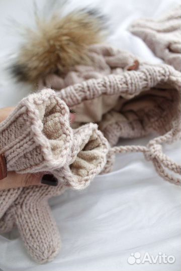 Шапка снуд варежки