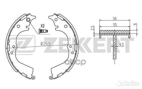 Колодки торм. бараб. задн. Toyota Hiace (H100 H