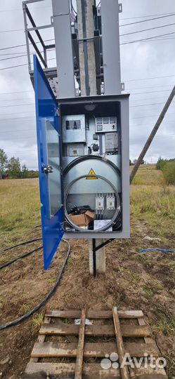 Установка жб опор,электрических столбов