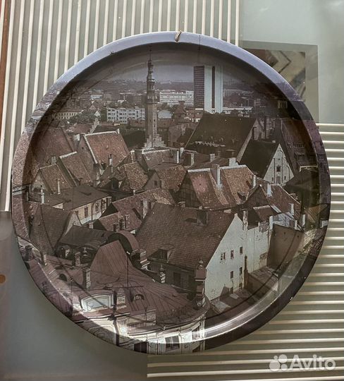 Панно- поднос Старый Таллинн винтаж СССР