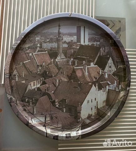 Панно- поднос Старый Таллинн винтаж СССР