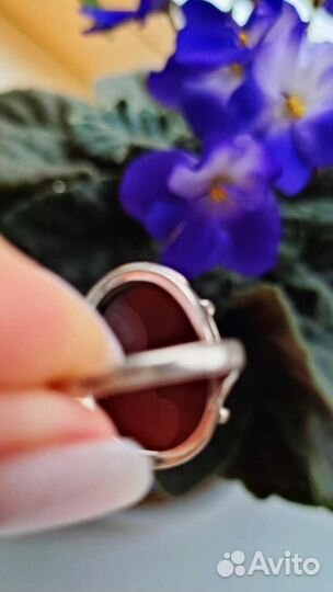 Сердолик кольцо серебряное