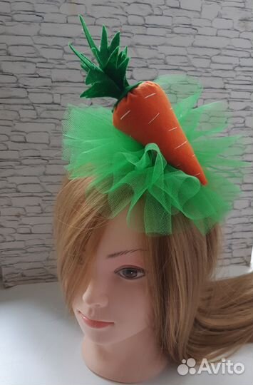 Ободок и заколка морковка, свекла, редиска