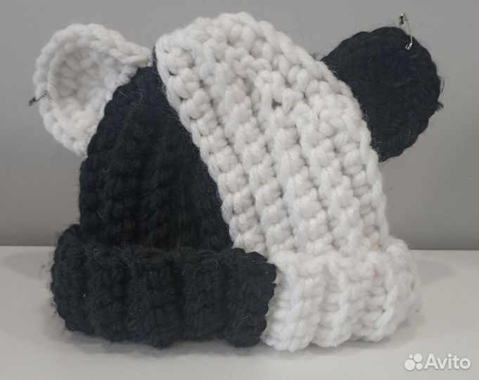 Шапка с ушками зимняя вязаная y2k