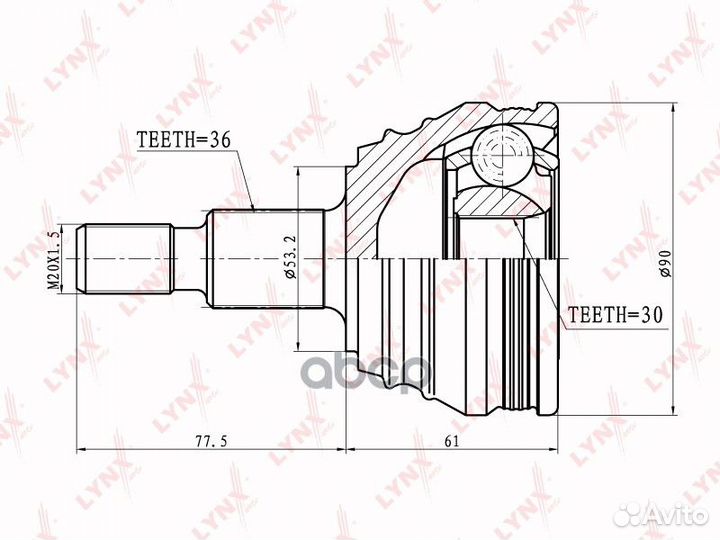 ШРУС наружный CO-8002 lynxauto