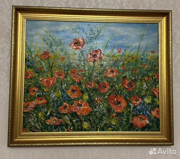 Картина Маки холст масло