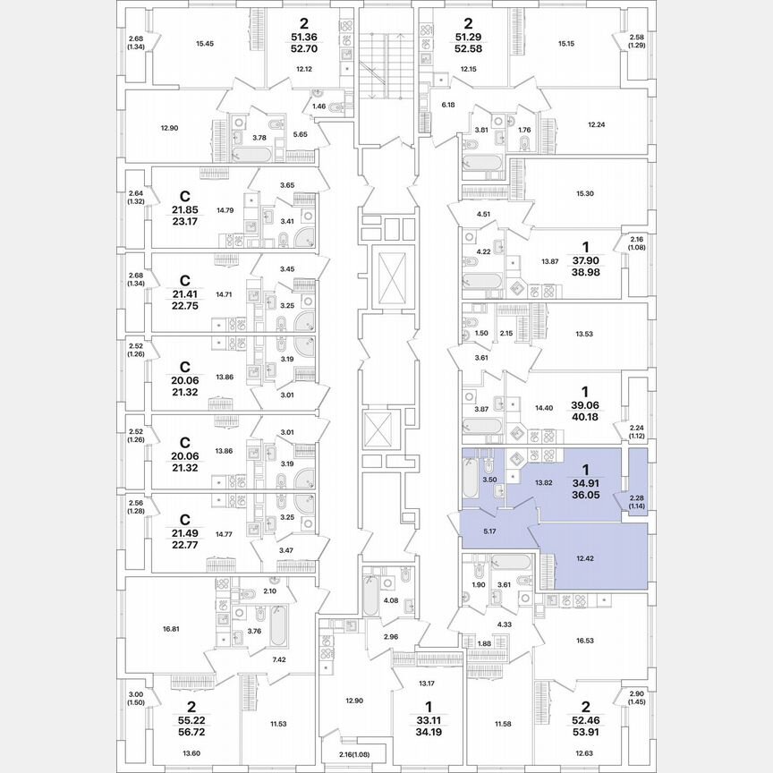 1-к. квартира, 36,1 м², 8/12 эт.